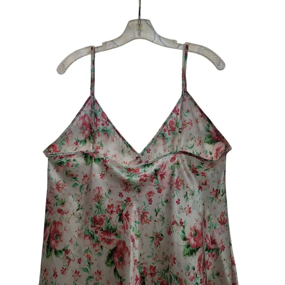 Vtg Enchanting Womans Size 1X Floral Slip Babydoll Nightgown Lingerie sexy satin - Picture 6 of 8
